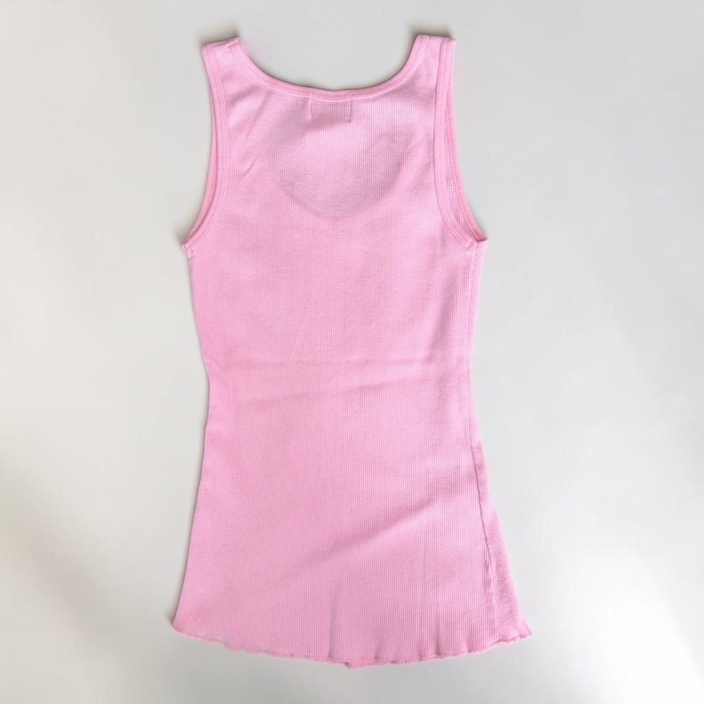 Vintage Next Era Y2K Womens C Initial Ribbed Tank Top Pink Medium - Picture 2 of 3